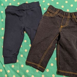 *TWO* pairs pull on baby pants